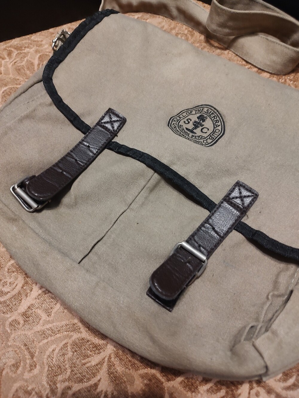 🌿🍂🌿(Reduced-Flawed) Wonderful Vtg 90's Sierra Club Sage Green Messenger Bag - Picture 3 of 15